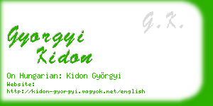 gyorgyi kidon business card